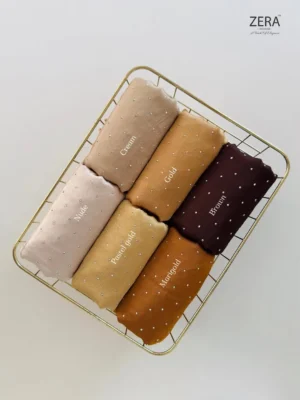 Zera Bubble Satin Stone Hijab | Party Wear Satin Hijab