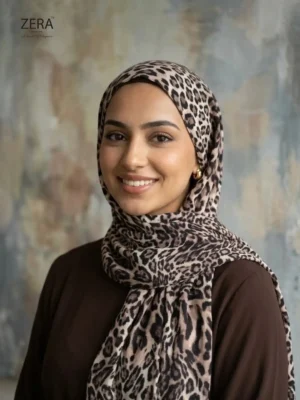 Zera Classic Animal Print Hijab in Soft Chiffon for Women