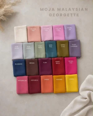Moja Malaysian Georgette Hijab in soft silk-feel fabric with elegant drape