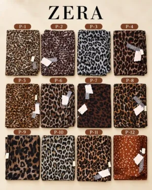 Zera animal print chiffon hijab double side print