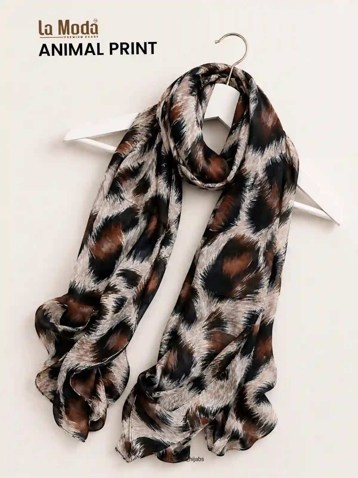 cheetah print hijab with bold brushed pattern, La Moda modal cotton scarf