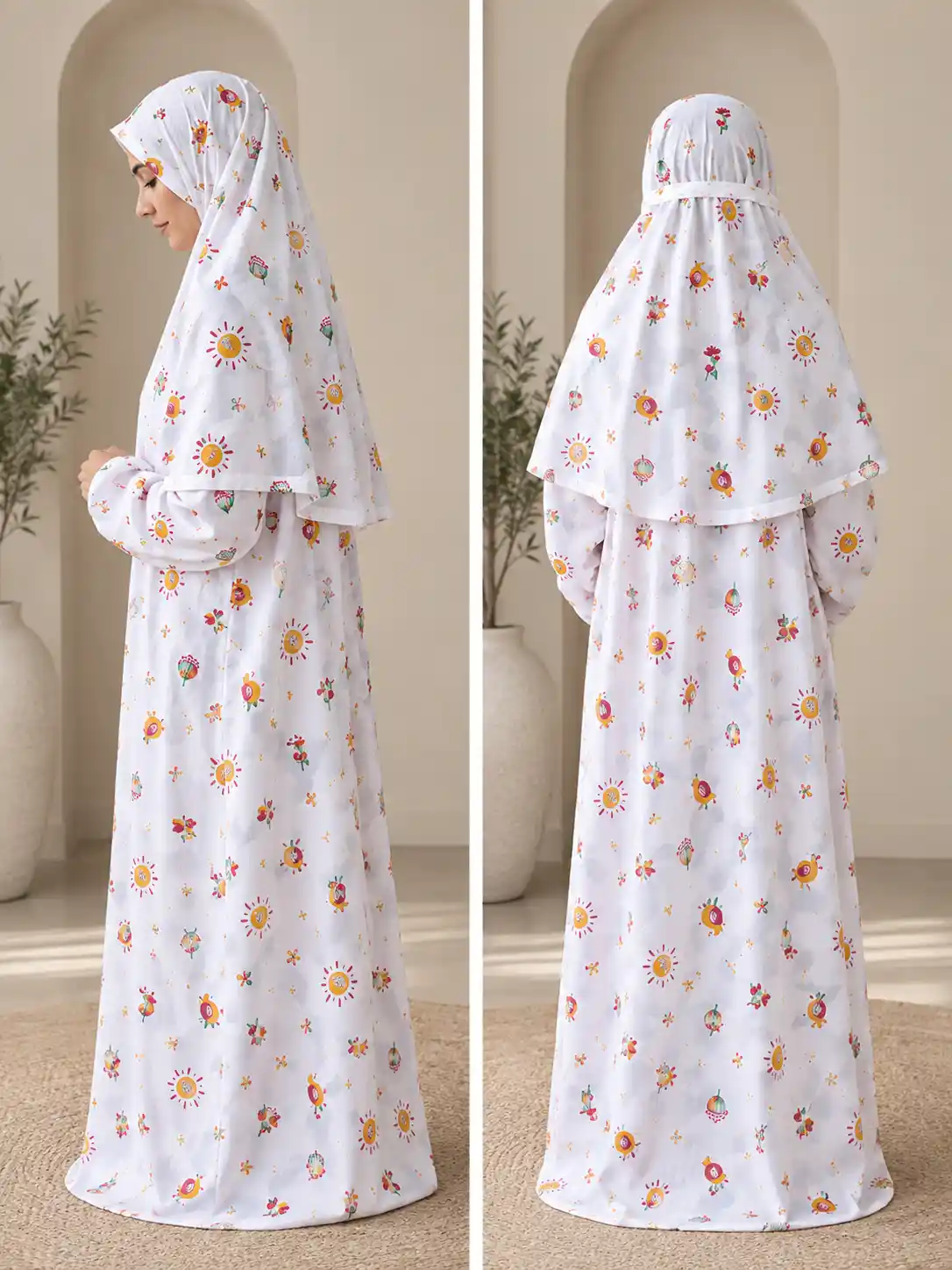 namaz dress for women with separate makhana laid out