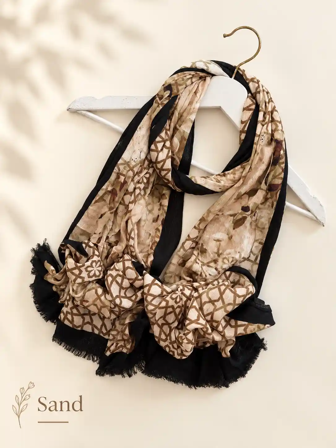 Moja printed modal crinkle hijab- sand