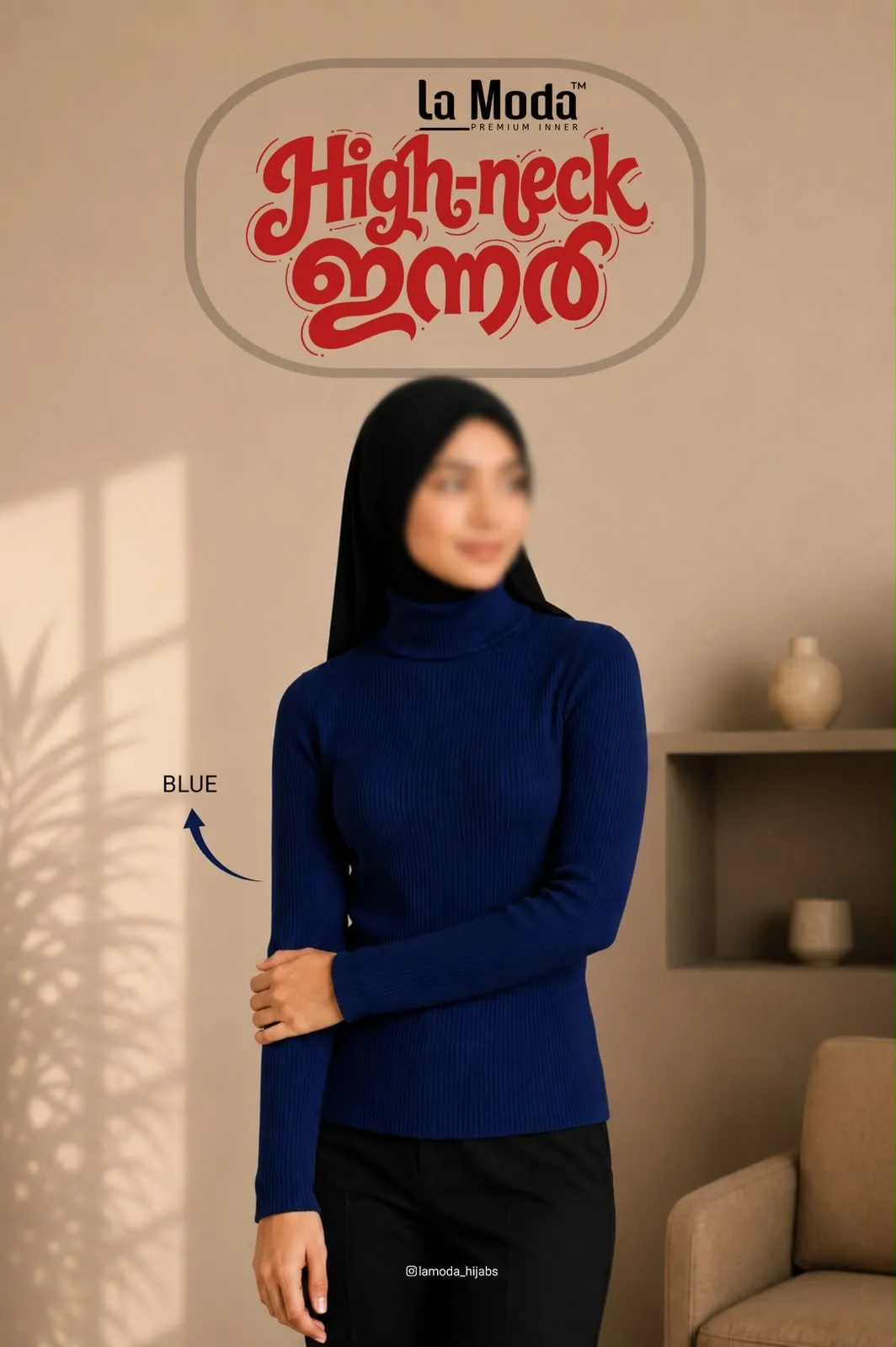 High neck inner by La Moda in blue