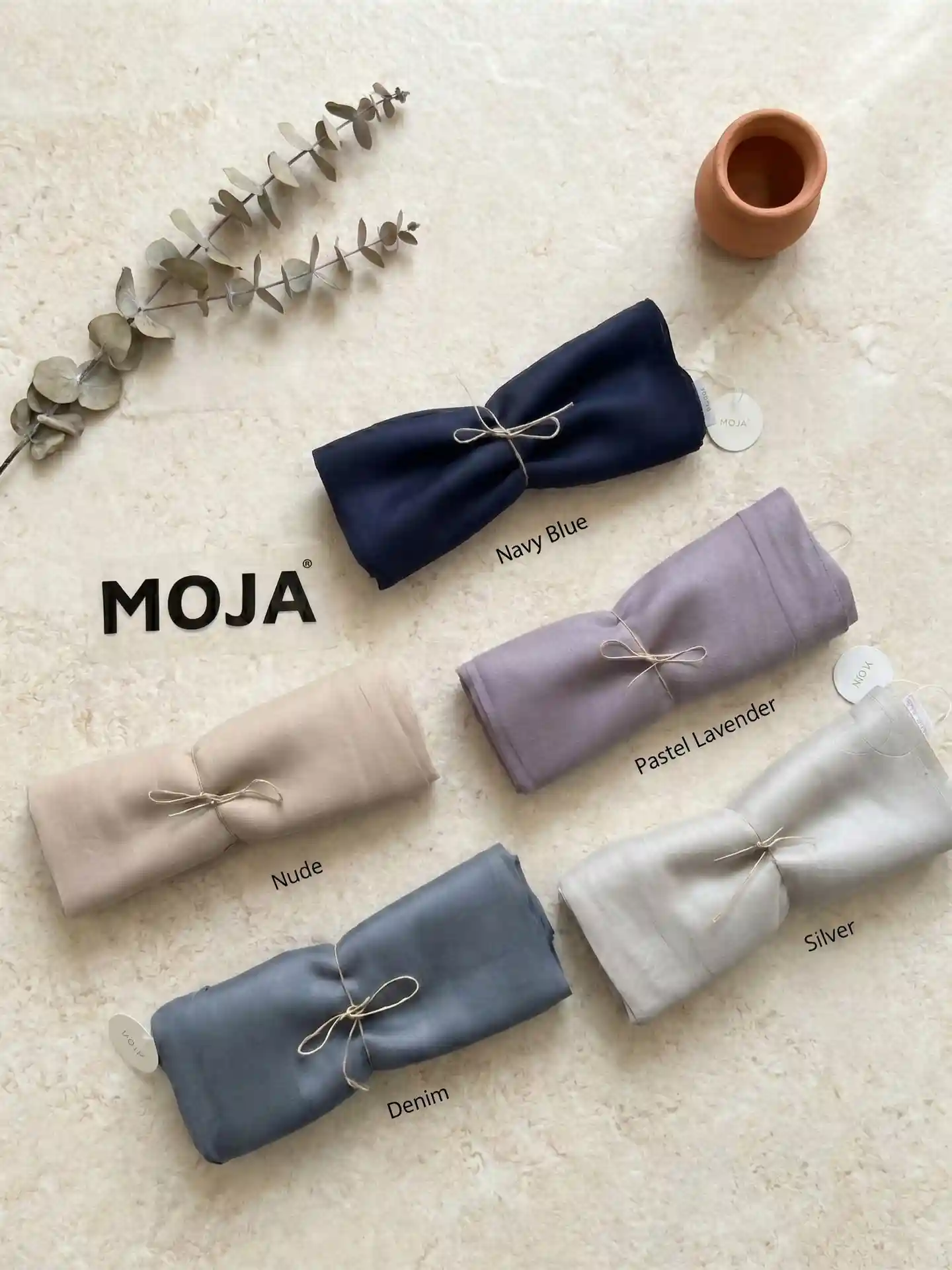 Soft modal cotton hijab by Moja in five shades